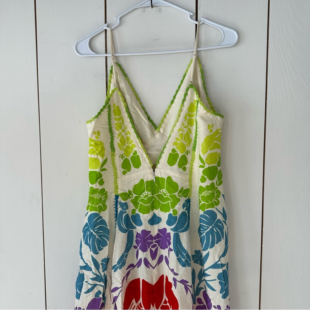 Farm Rio Tropical Graphic Maxi Dress Sz M Multicolor NWT - Picture 9 of 15